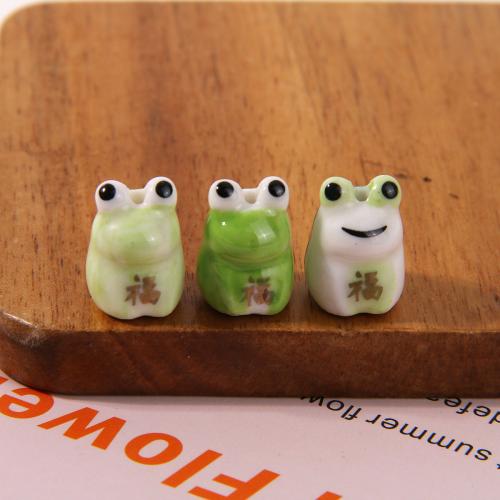 Porzellan Schmuckperlen, Frosch, DIY, keine, 18x14mm, 100PCs/Tasche, verkauft von Tasche