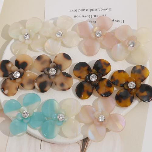 Hair Accessories DIY Findings Acetate Flower with rhinestone Sold By PC