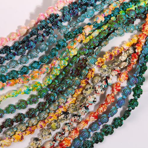 Turquoise Beads, Turtle, DIY, more colors for choice, 14x17mm, Approx 22PCs/Strand, Sold By Strand