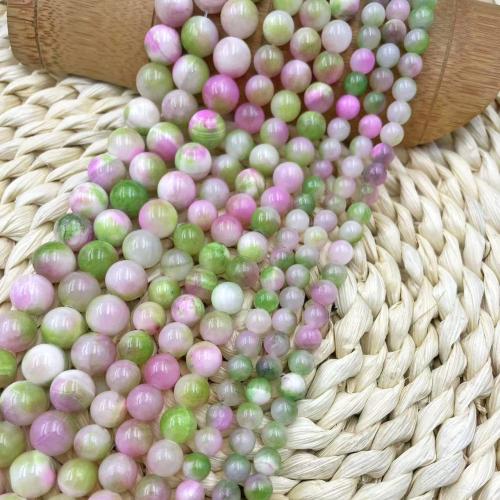 Natural Jade Beads, Persian Jade, Round, DIY & different size for choice, mixed colors, Sold By Strand