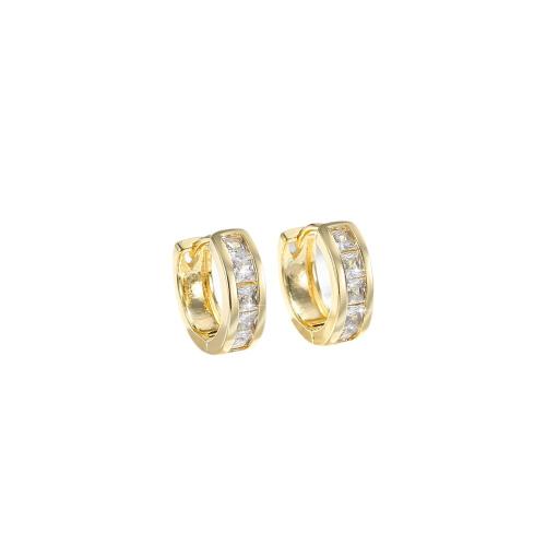 Cilindrata Zircone Orecchini in ottone micro pavimenta, placcato, Micro spianare cubic zirconia & per la donna, nessuno, Venduto da coppia