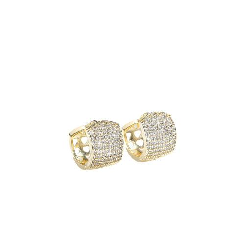 Cubic Zirconia Micro Pave Brass Earring, plated, micro pave cubic zirconia & for woman, more colors for choice, Sold By Pair