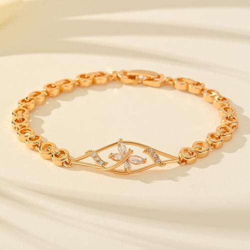 Cilindrata Zircone Bracciale in ottone micro pavimenta, placcato, Micro spianare cubic zirconia & per la donna, oro, Venduto da PC