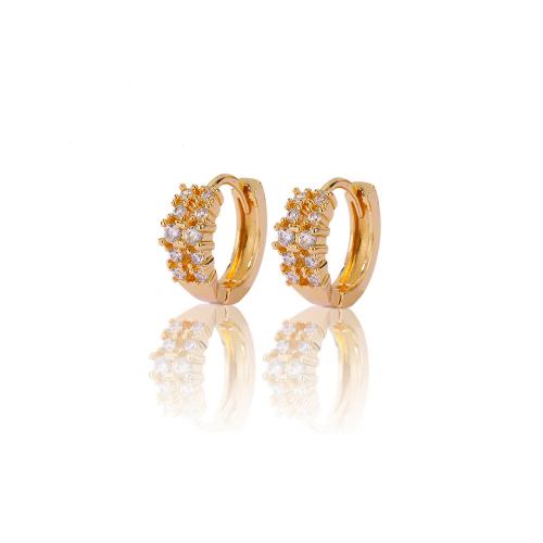 Cubic Zirconia Micro Pave Brass Earring, plated, different styles for choice & micro pave cubic zirconia & for woman, gold, Sold By Pair