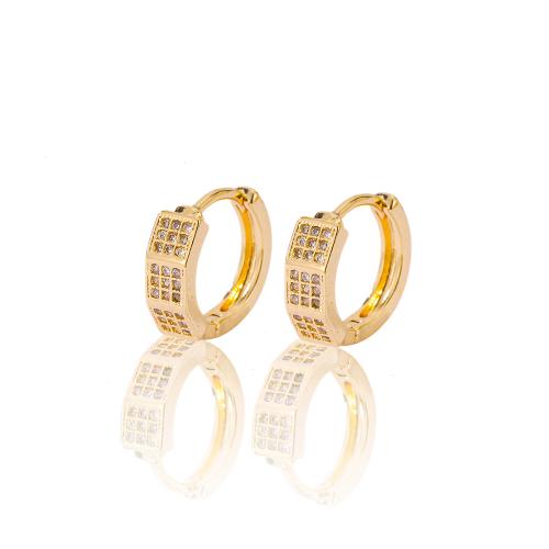 Cubic Zirconia Micro Pave Brass Earring, plated, different styles for choice & micro pave cubic zirconia & for woman, gold, Sold By Pair