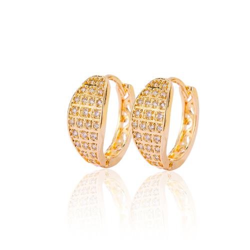 Boucles d'oreilles en laiton zircon cubique pavent, Placage, styles différents pour le choix & pavé de micro zircon & pour femme, Or, Vendu par paire