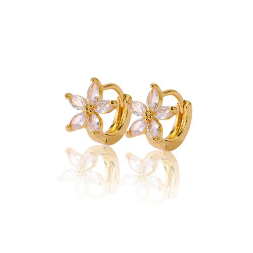 Boucles d'oreilles en laiton zircon cubique pavent, Placage, styles différents pour le choix & pavé de micro zircon & pour femme, Or, Vendu par paire