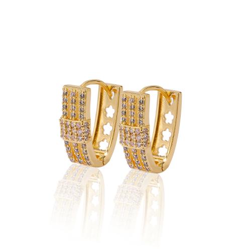 Cubic Zirconia Micro Pave Brass Earring, plated, different styles for choice & micro pave cubic zirconia & for woman, gold, Sold By Pair