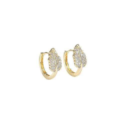 Boucles d'oreilles en laiton zircon cubique pavent, Placage, pavé de micro zircon & pour femme, plus de couleurs à choisir, Vendu par paire