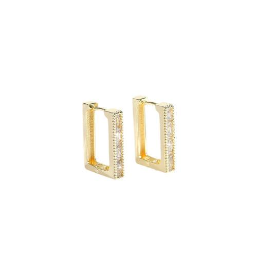 Cubic Zirconia Micro Pave Brass Earring, plated, micro pave cubic zirconia & for woman, more colors for choice, Sold By Pair