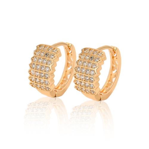 Cubic Zirconia Micro Pave Brass Earring, plated, micro pave cubic zirconia & for woman, more colors for choice, Sold By Pair