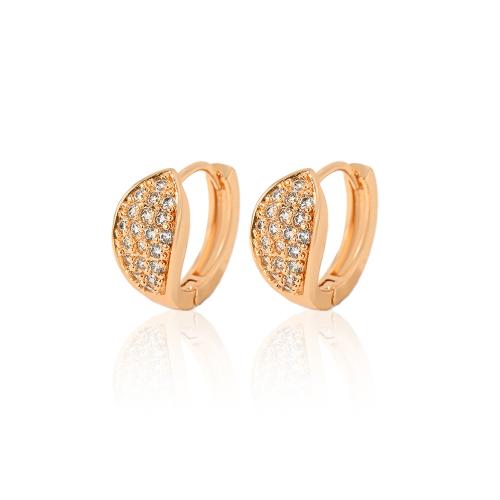 Boucles d'oreilles en laiton zircon cubique pavent, Placage, pavé de micro zircon & pour femme, plus de couleurs à choisir, Vendu par paire