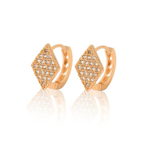 Cubic Zirconia Micro Pave Brass Earring, plated, micro pave cubic zirconia & for woman, more colors for choice, Sold By Pair