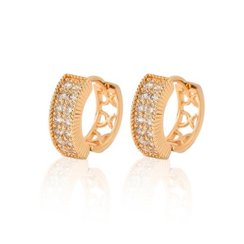 Cubic Zirconia Micro Pave Brass Earring, plated, micro pave cubic zirconia & for woman, more colors for choice, Sold By Pair