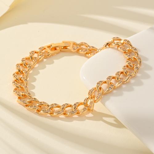 Cubic Zirconia Micro Pave Brass Bracelet, plated, micro pave cubic zirconia & for woman, gold, Sold By PC