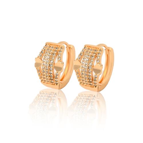 Cubic Zirconia Micro Pave Brass Earring, plated, micro pave cubic zirconia & for woman, more colors for choice, Sold By Pair