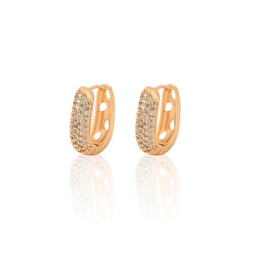 Cilindrata Zircone Orecchini in ottone micro pavimenta, placcato, Micro spianare cubic zirconia & per la donna, nessuno, Venduto da coppia