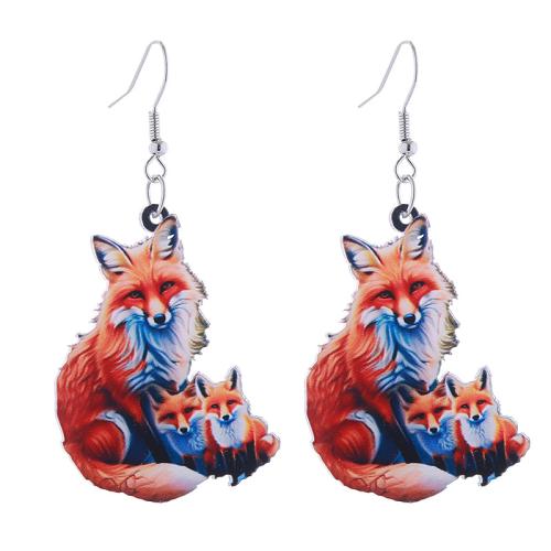 Zinc Alloy Drop Earrings with Acrylic printing & for woman Sold By Pair