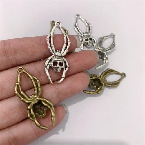 Zinc Alloy Animal Pendler, Spider, forgyldt, du kan DIY, flere farver til valg, 40x16mm, 100pc'er/Bag, Solgt af Bag