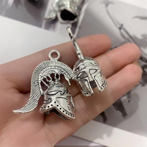 Zinc Alloy Pendants Helmet antique silver color plated DIY Sold By Bag