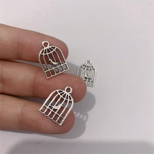 Tibetan Style Pendants, Cage, antique silver color plated, DIY, 12x16mm, 100PCs/Bag, Sold By Bag