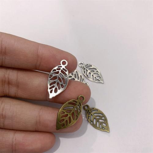 Zinc Alloy Leaf Vedhæng, forgyldt, du kan DIY, flere farver til valg, 11x21mm, 100pc'er/Bag, Solgt af Bag