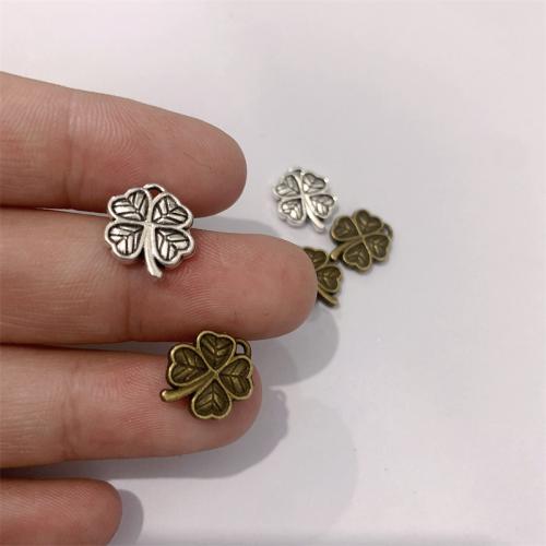 Sinkkiseos Clover riipus, Neljä Leaf Clover, päällystetty, tee-se-itse, enemmän värejä valinta, 11x13mm, 100PC/laukku, Myymät laukku