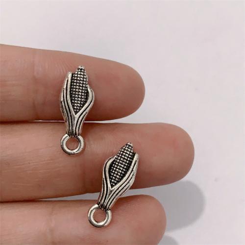 Sinc Alloy Pendants, Corn, dath airgid antique plátáilte, DIY, 7x18mm, 100ríomhairí pearsanta/Mála, Díolta De réir Mála