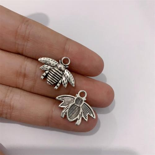 Zinc Alloy Animal Pendler, Bee, antik sølv farve forgyldt, du kan DIY, 21x16mm, 100pc'er/Bag, Solgt af Bag