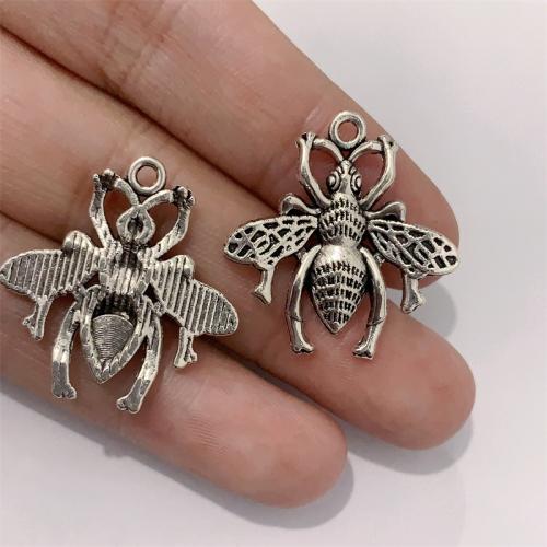 Tibetan Style Animal Pendants, Bee, antique silver color plated, DIY, 25x26mm, 100PCs/Bag, Sold By Bag