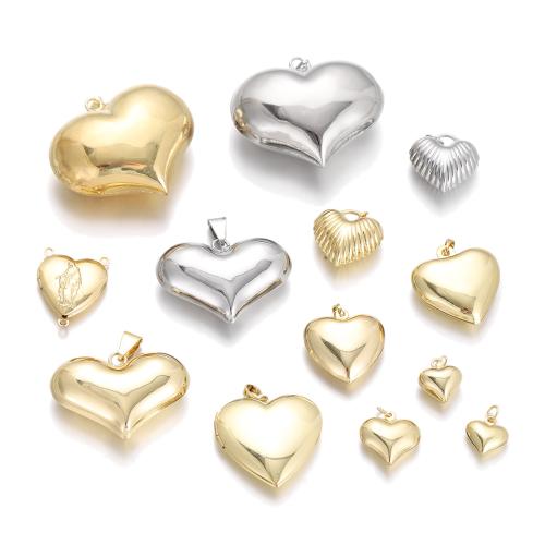 Brass Heart Pendants, plated, DIY & different size for choice, more colors for choice, nickel, lead & cadmium free, Sold By PC