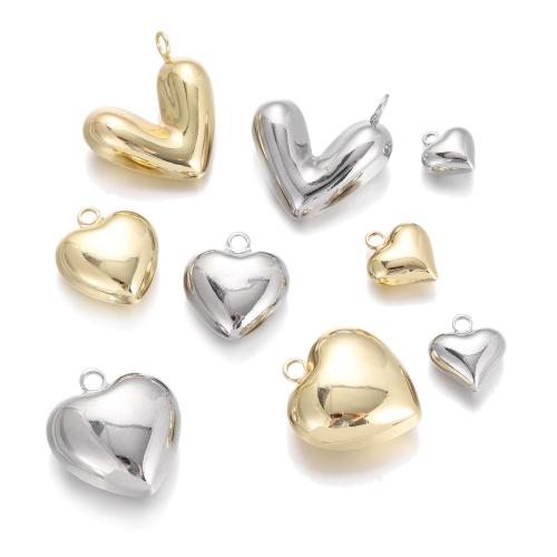 Brass Heart Pendants, plated, DIY & different size for choice, more colors for choice, nickel, lead & cadmium free, Sold By PC