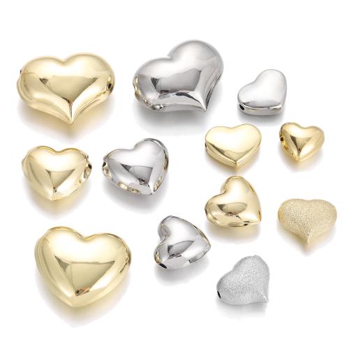 Brass Jewelry Beads, Heart, plated, DIY & different size for choice, more colors for choice, nickel, lead & cadmium free, Sold By PC