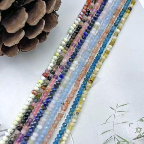 Gemstone Jewelry Beads, Natural Stone, DIY & different materials for choice, more colors for choice, 2x4mm, Sold Per Approx 38 cm Strand