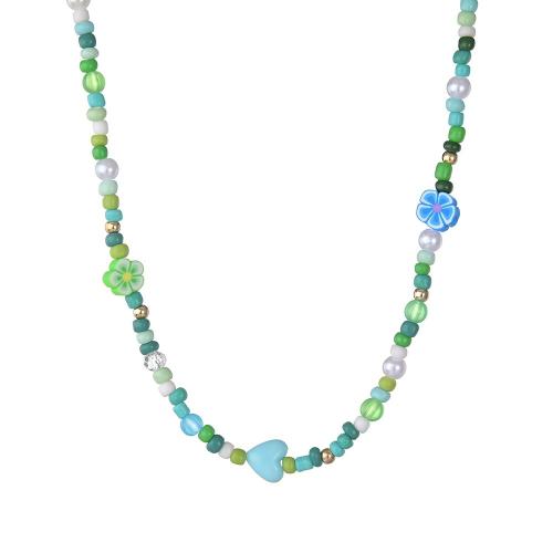 Resin Necklace, with Seedbead, with 7cm extender chain, fashion jewelry, more colors for choice, Length:38 cm, Sold By PC