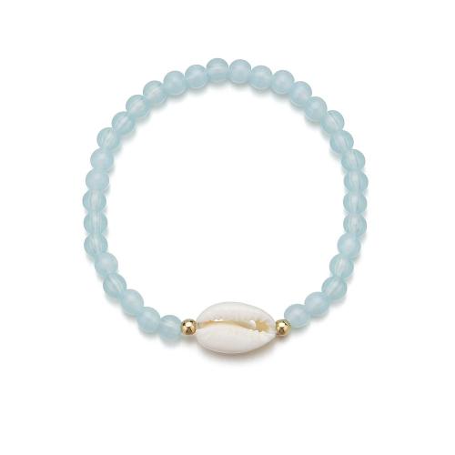 Fashion Jewelry Anklet Acrylic with Shell blue Sold By PC