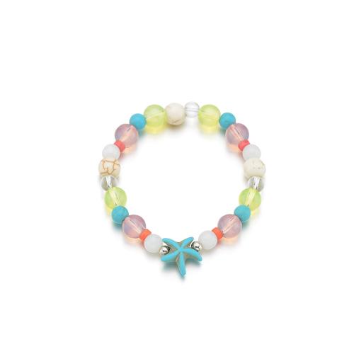 Glass Beads Bracelet, with turquoise, fashion jewelry, more colors for choice, Sold By PC