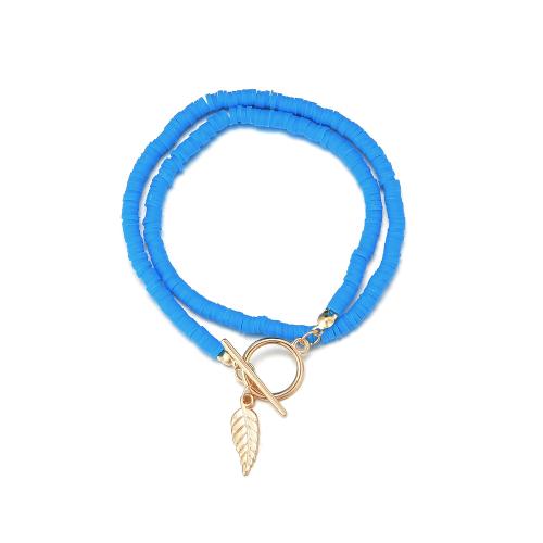 Fashion Bracelet & Bangle Jewelry Polymer Clay with Zinc Alloy fashion jewelry blue Sold By PC