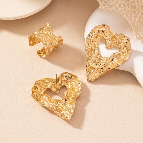 Tibetan Style Jewelry Sets, Stud Earring & finger ring, plated, for woman, gold, Sold By Set