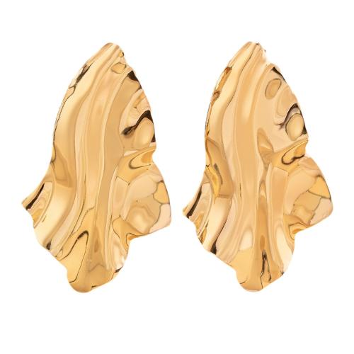 Zinklegering oorknoppen, Zinc Alloy, plated, voor vrouw, goud, Verkocht door pair