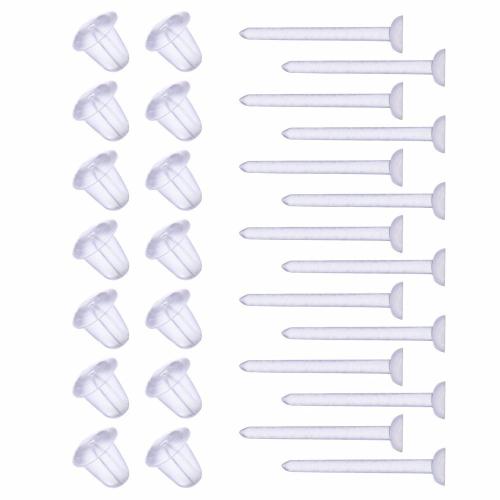 Plastic Earring Stud Component, injection moulding, DIY & different size for choice & different styles for choice, white, 100Sets/Bag, Sold By Bag