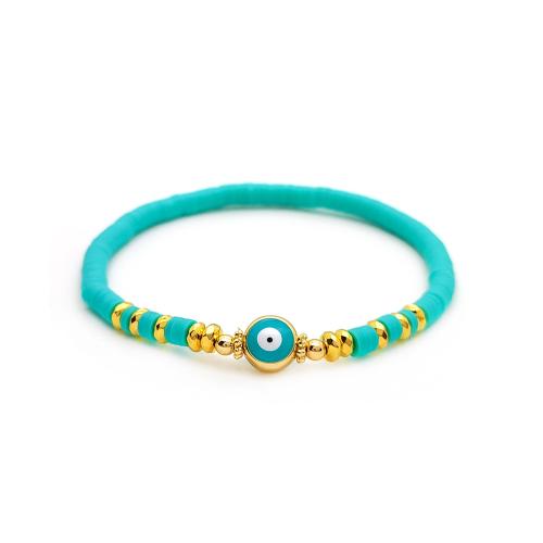 Brass Bracelet & Bangle, with Polymer Clay, Bohemian style & for woman & enamel, more colors for choice, Sold By PC