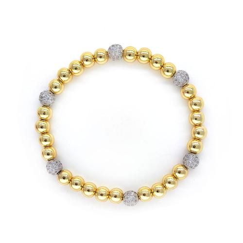 Bracelets en laiton, pour femme & avec strass, doré, Vendu par PC