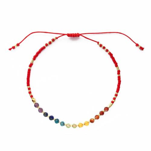 Fashion Create Wax Cord Bracelets with Seedbead & Natural Stone fashion jewelry & for woman Sold By PC