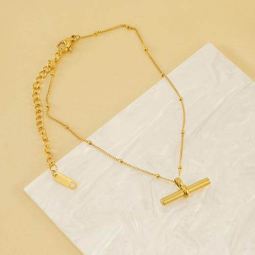 Stainless Steel Anklet, 304 Stainless Steel, with 5.5cm extender chain, 18K gold plated, fashion jewelry & for woman, golden, Length:Approx 21.5 cm, Sold By PC