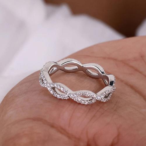 Cúbicos Circonia Micro Pave anillo de latón, metal, diverso tamaño para la opción & micro arcilla de zirconia cúbica & para mujer, Vendido por UD