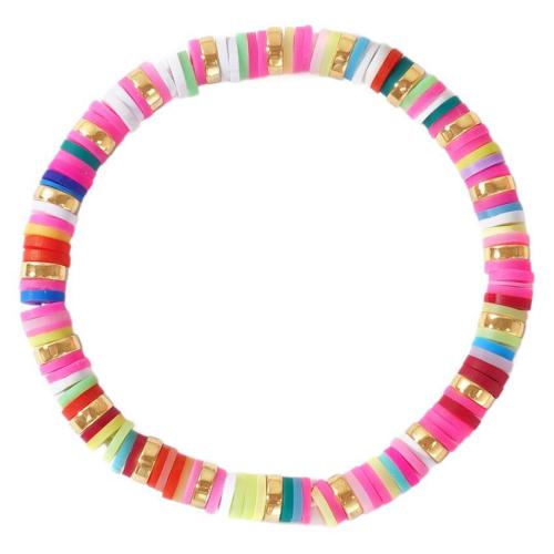 Fashion Bracelet & Bangle Jewelry, Polymer Clay, fashion jewelry & for woman, multi-colored, Length:Approx 17.5 cm, Sold By PC