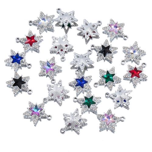 Tibetan Style Rhinestone Pendants, Star, platinum color plated, DIY & with rhinestone, more colors for choice, nickel, lead & cadmium free, 19mm, Hole:Approx 2.2mm, Approx 100PCs/Bag, Sold By Bag