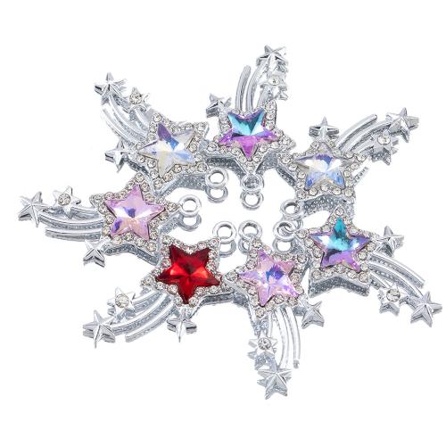 Tibetan Style Rhinestone Pendants, Star, platinum color plated, DIY & with rhinestone, more colors for choice, nickel, lead & cadmium free, 16x31mm, Hole:Approx 2.2mm, Approx 100PCs/Bag, Sold By Bag