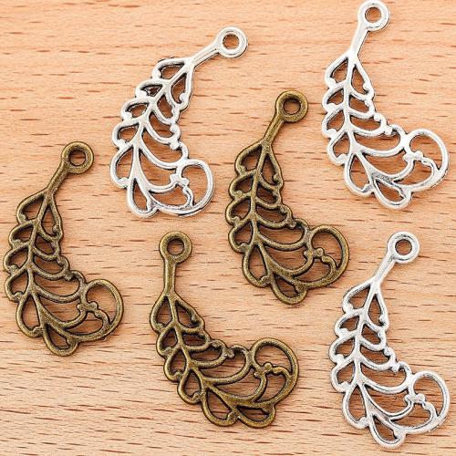 Tibetan Style Leaf Pendants, plated, DIY, more colors for choice, 29x15mm, 100PCs/Bag, Sold By Bag